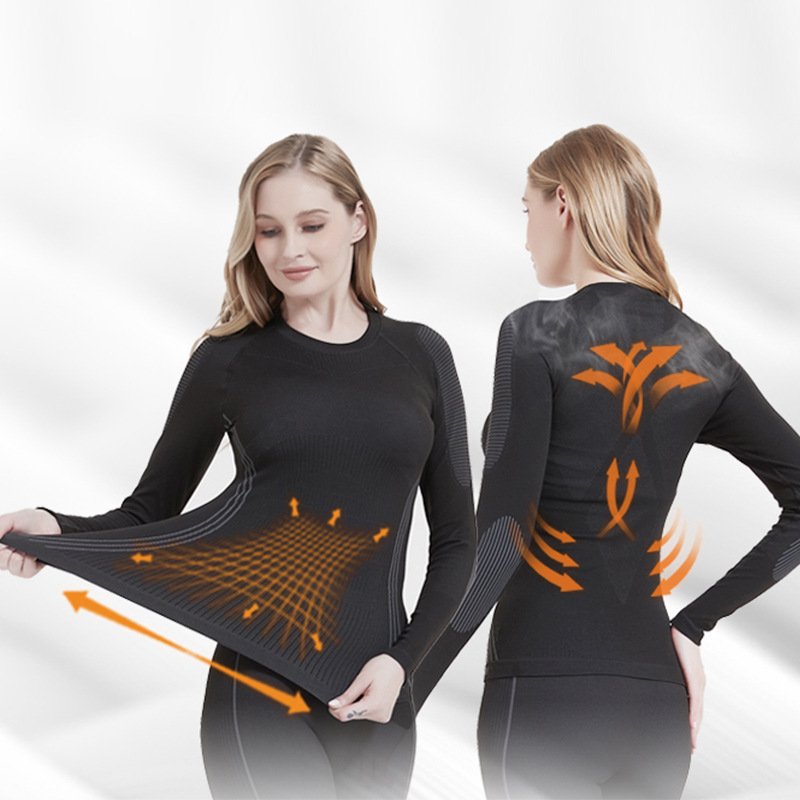 Womens Thermal Underwear Set Skiing Winter Warm Base Layers Tight Long Johns Top & Bottom