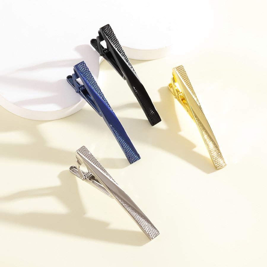 New Men's Tie Clip Simple Copper Brass Shirt Clip in European and American Style for Business Gifts and Promotions