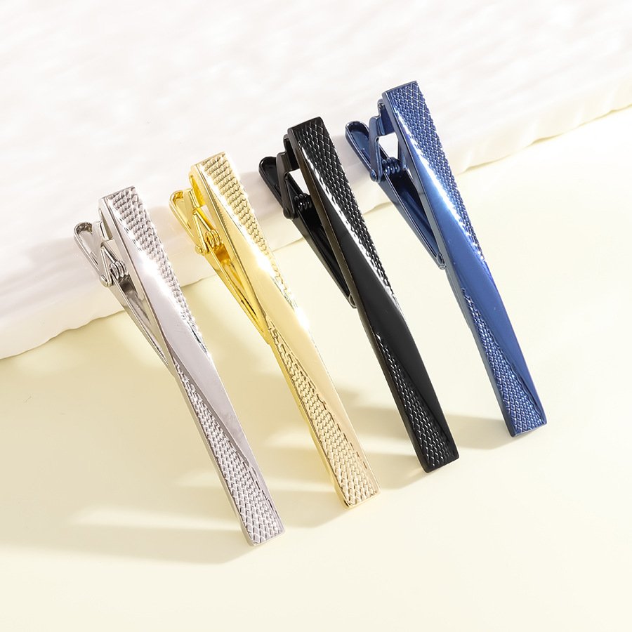 New Men's Tie Clip Simple Copper Brass Shirt Clip in European and American Style for Business Gifts and Promotions