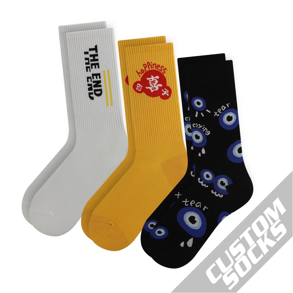 Men Sock Custom Logo Casual Sock Custom Made Cotton Crew Sock With Your Own Logo