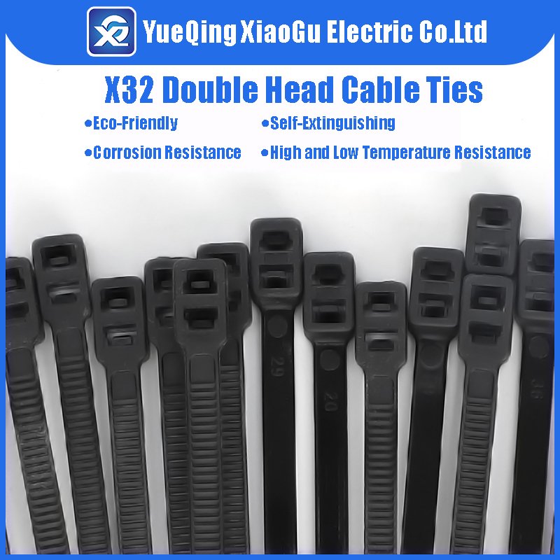 Ready to Ship High Quality Self-locking Plastic Nylon Zip Tie X32 Double Head Cable Ties