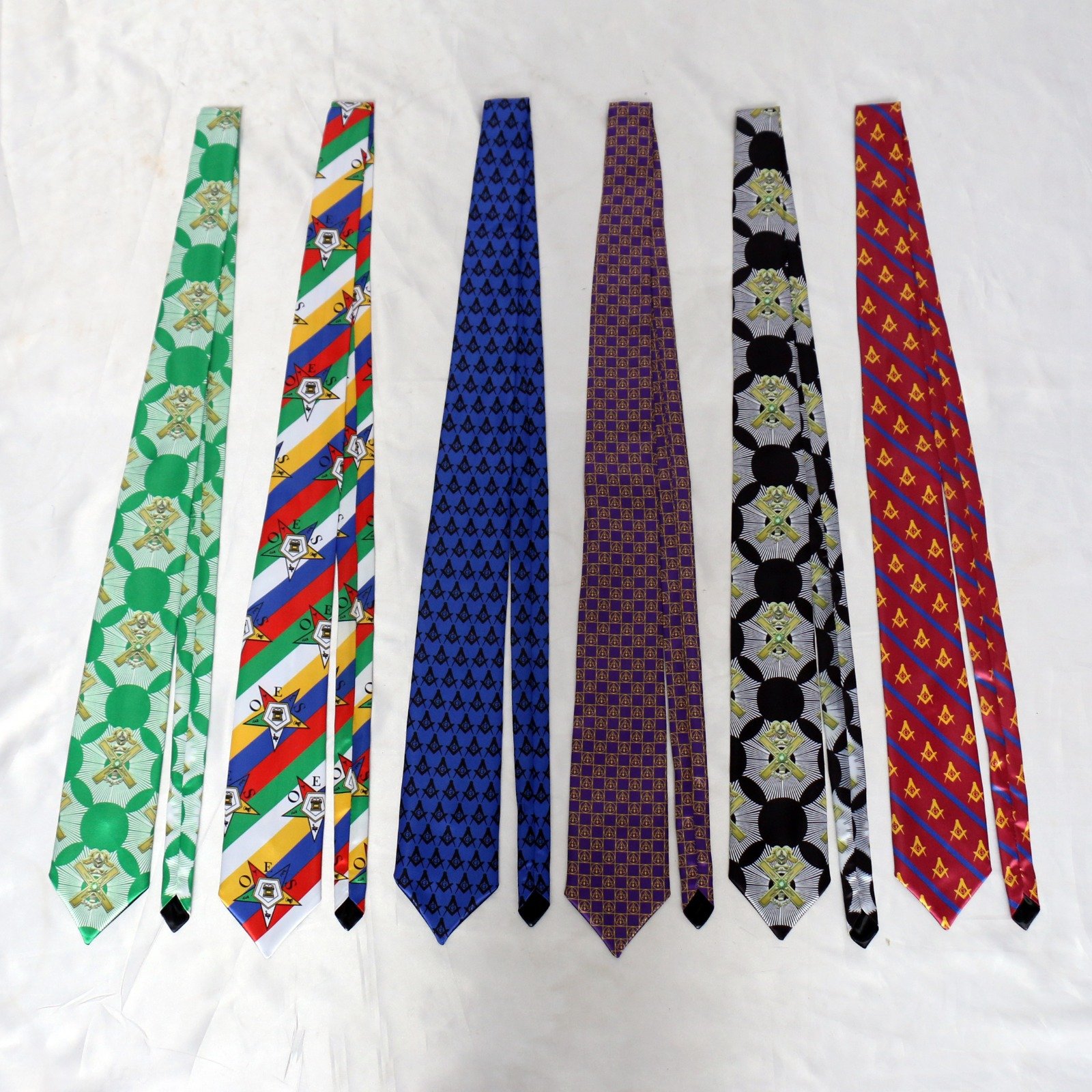 Order of the Eastern Star Sublimated High Quality Silk Tie OES Ties Masonic Regalia Custom Made Sublimation Satin Masons Ties