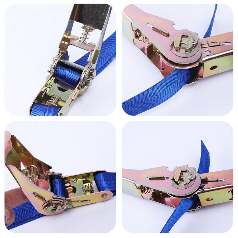 Hot Selling 100% Polyester Heavy Duty Ratchet Strap For Motorcycle Cargo Lashing Belt Tie Down Strap