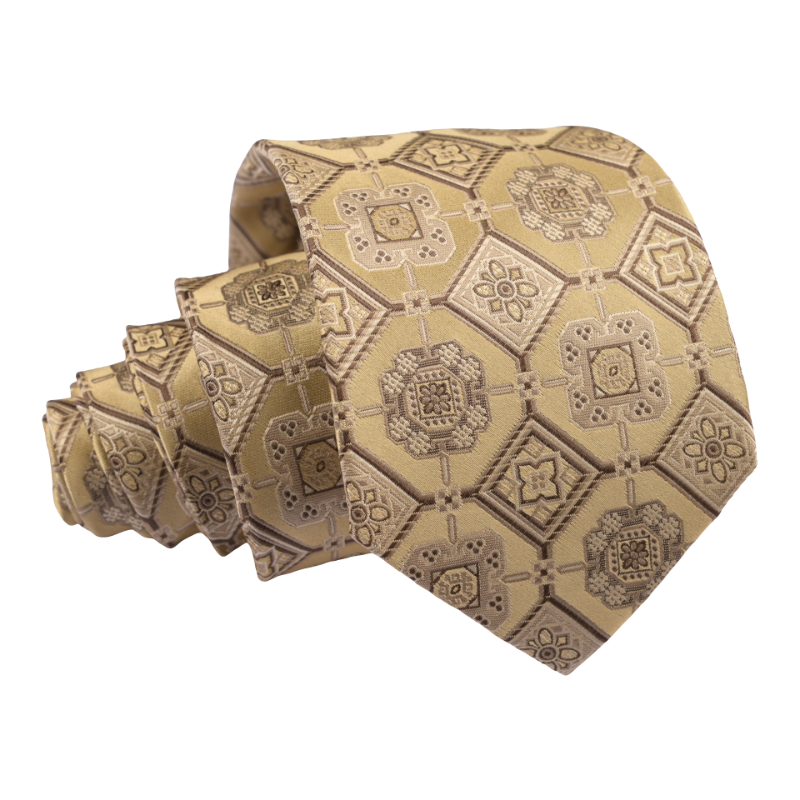Pure Silk Tie Men Wine Red Geometric Custom 7 Fold Neckties