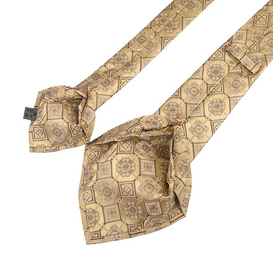 Pure Silk Tie Men Wine Red Geometric Custom 7 Fold Neckties