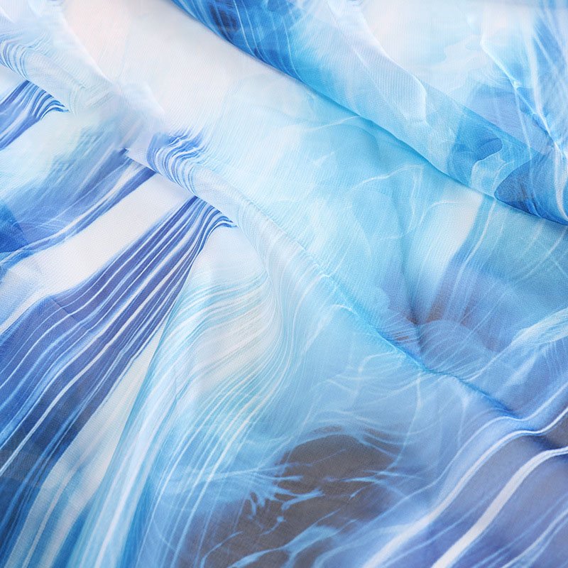 New colorful chiffon tie dye 100% polyester DIY fabric for scarf dress fabric
