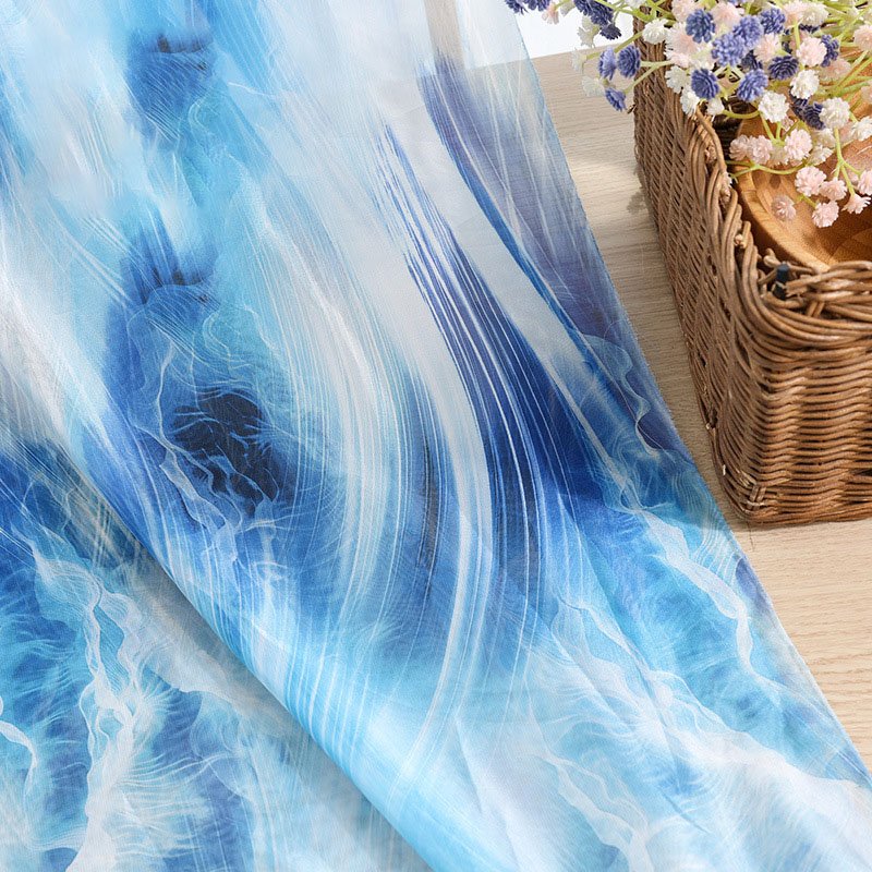 New colorful chiffon tie dye 100% polyester DIY fabric for scarf dress fabric