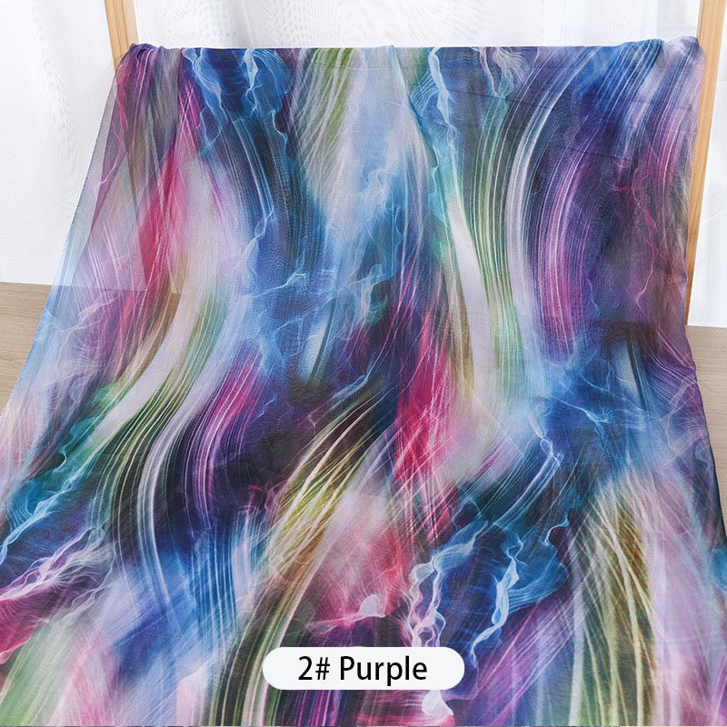 New colorful chiffon tie dye 100% polyester DIY fabric for scarf dress fabric