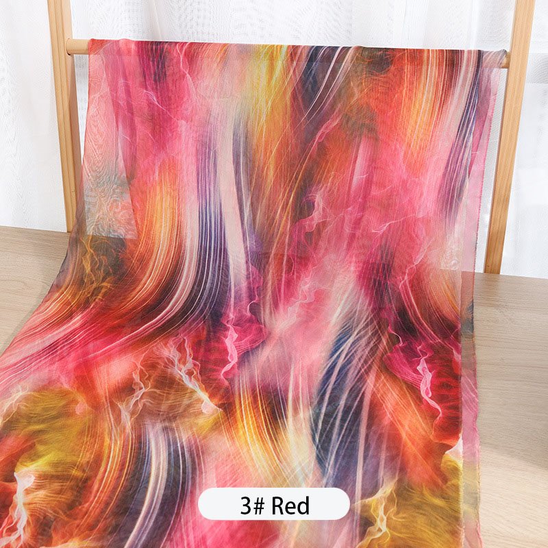 New colorful chiffon tie dye 100% polyester DIY fabric for scarf dress fabric