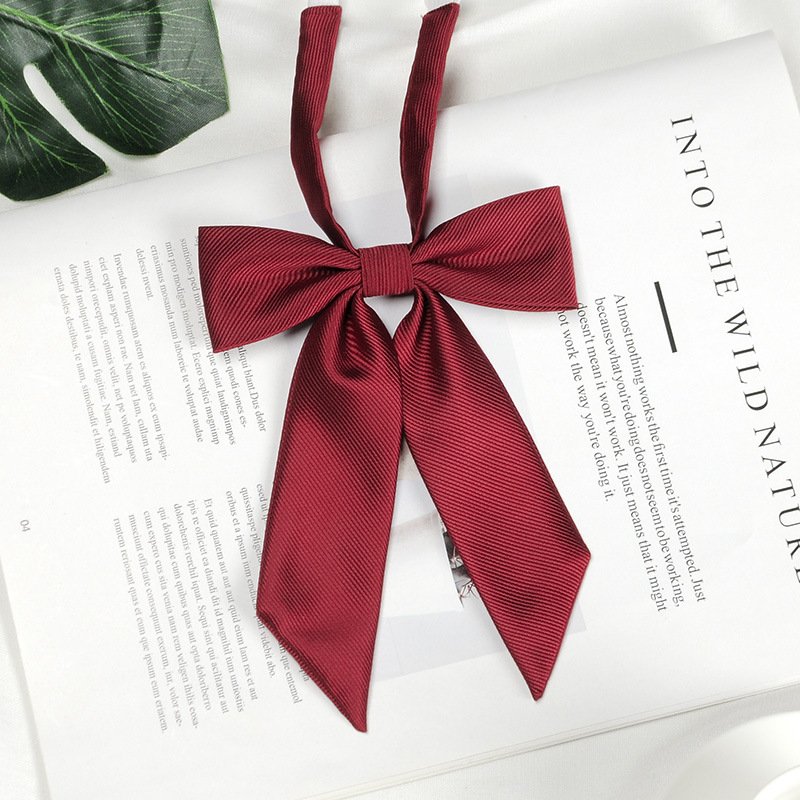 Women Clerk Fashion Bowknot Bowtie Girls Student School Uniform Accessories Solid Color Jk Long Bow Tie