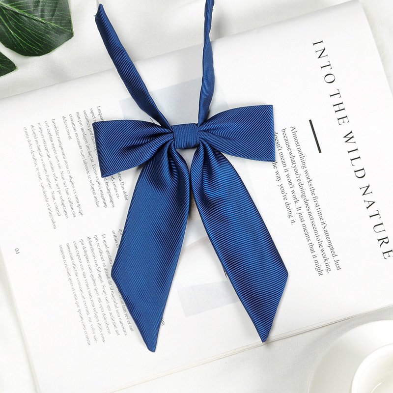 Women Clerk Fashion Bowknot Bowtie Girls Student School Uniform Accessories Solid Color Jk Long Bow Tie