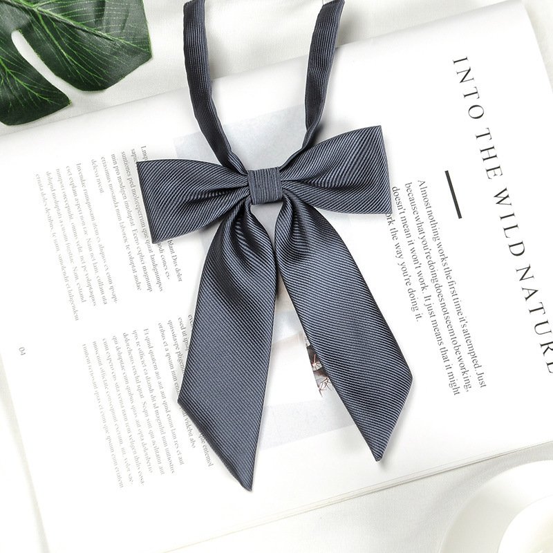 Women Clerk Fashion Bowknot Bowtie Girls Student School Uniform Accessories Solid Color Jk Long Bow Tie