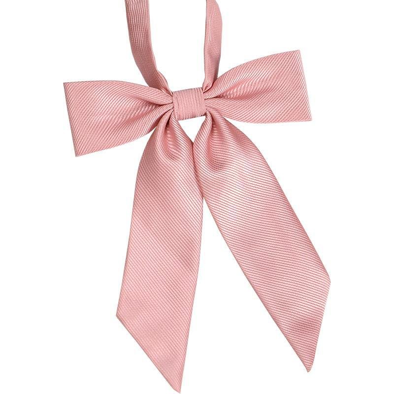 Women Clerk Fashion Bowknot Bowtie Girls Student School Uniform Accessories Solid Color Jk Long Bow Tie