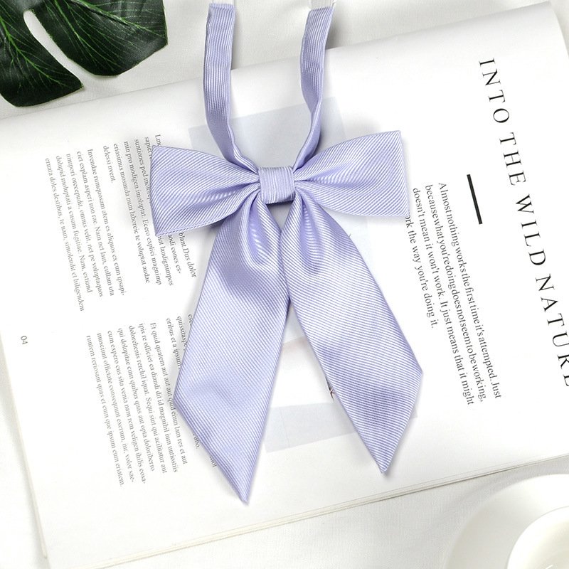 Women Clerk Fashion Bowknot Bowtie Girls Student School Uniform Accessories Solid Color Jk Long Bow Tie