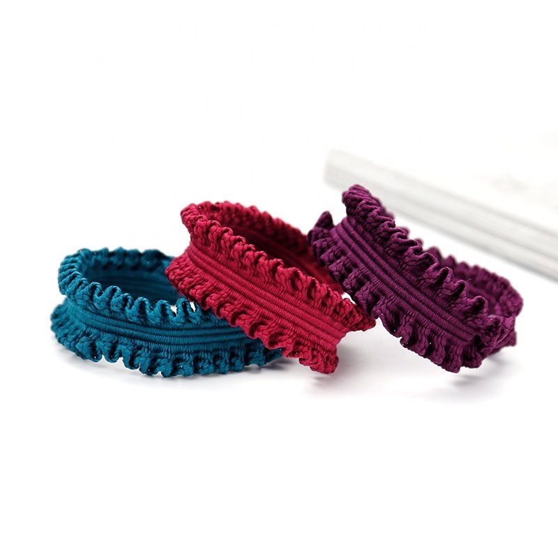 2021Korea Sweet Elastic Braided Big Bow Flower Bracelet Hair Tie Head Rope Hair Scrunchies For Women
