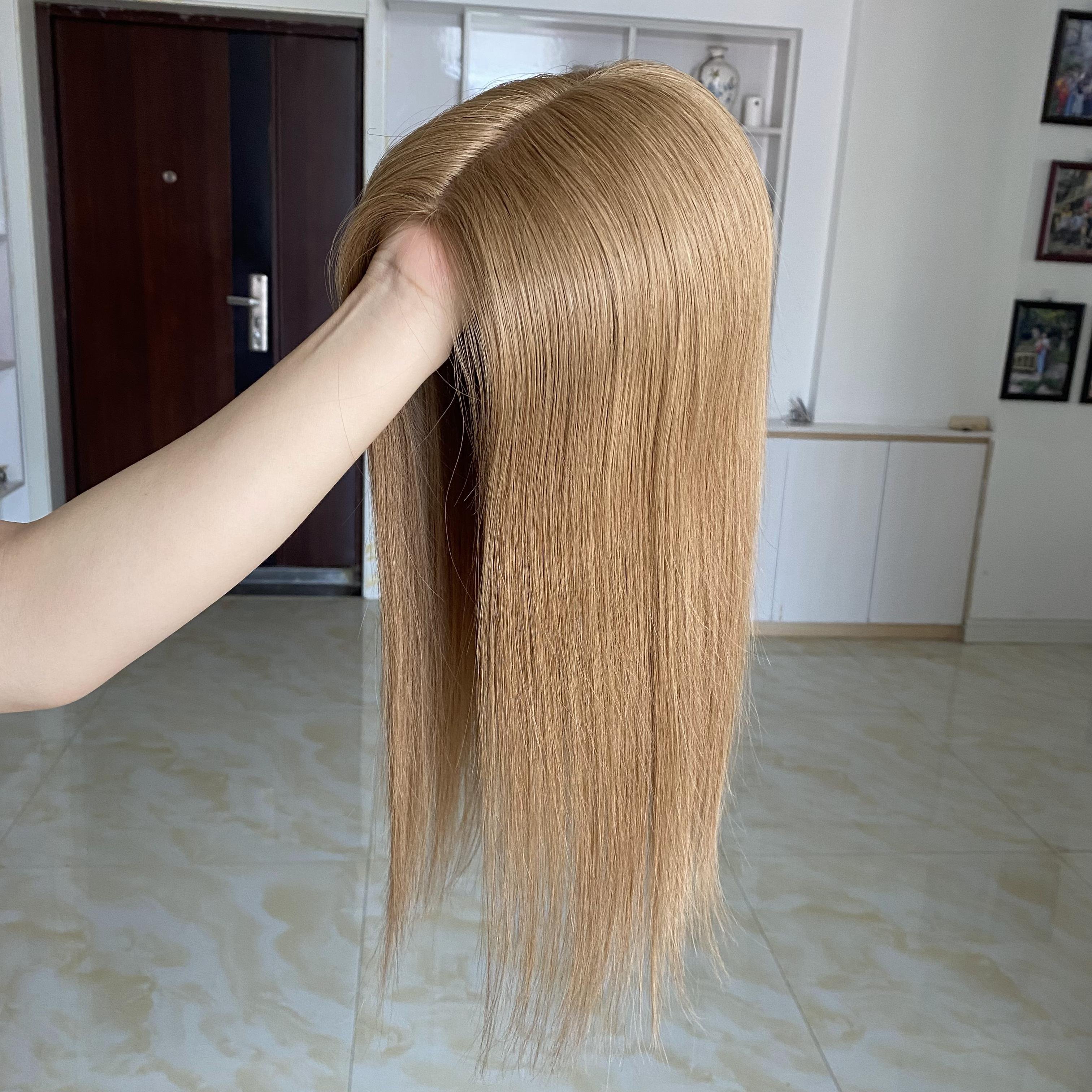 Natural Looking New Arrival Stock Chinese European Raw Virgin Silk Human Hair Topper For Women Silk Base Topper