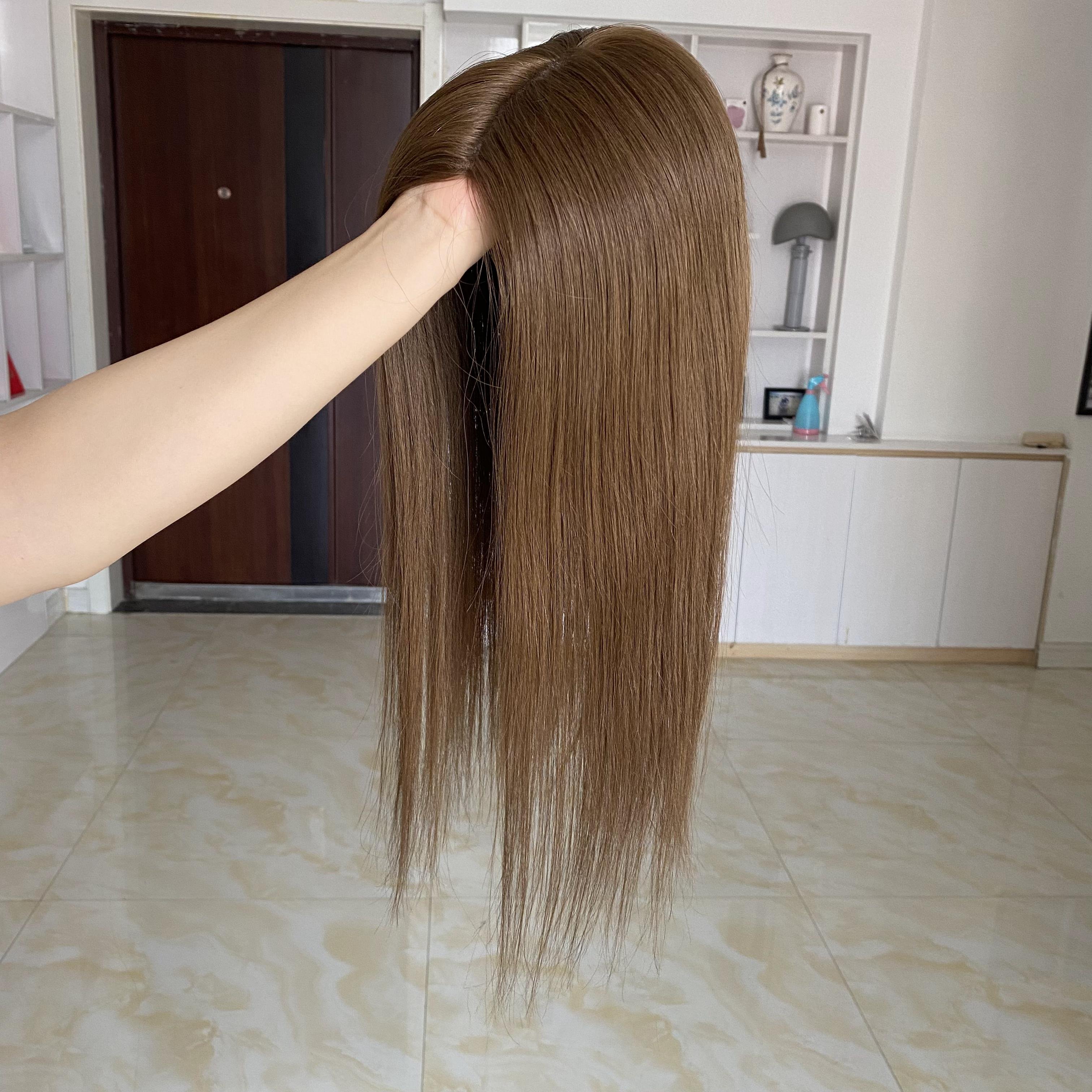 Natural Looking New Arrival Stock Chinese European Raw Virgin Silk Human Hair Topper For Women Silk Base Topper