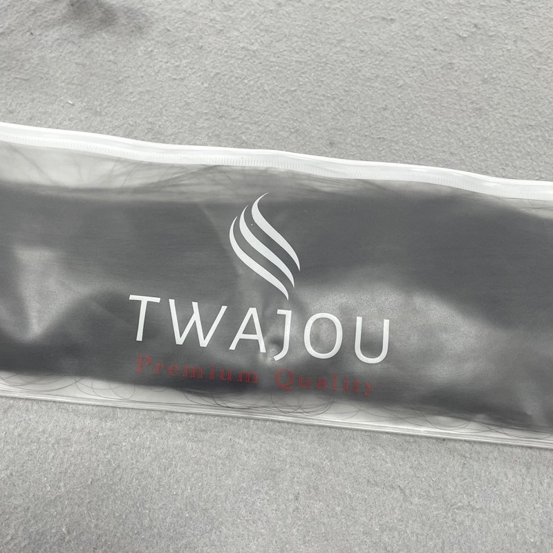 Customized Transparent Wigs Cosmetic Packaging Bags Clear Frosted PVC Plastic Zipper Bags For Hair Extensions Packing With Logo