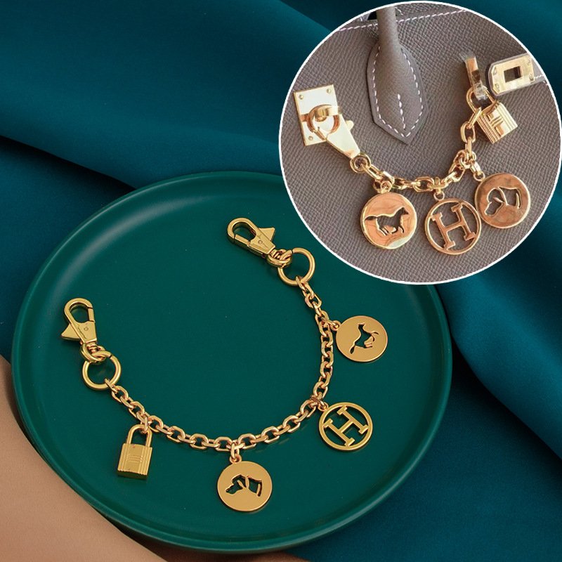 RW Women Handbag Decor Accessory Bow Tie Bag Pendant Keychain Silk Scarf Braid Metal Chain Purse Handle for Designer Bags