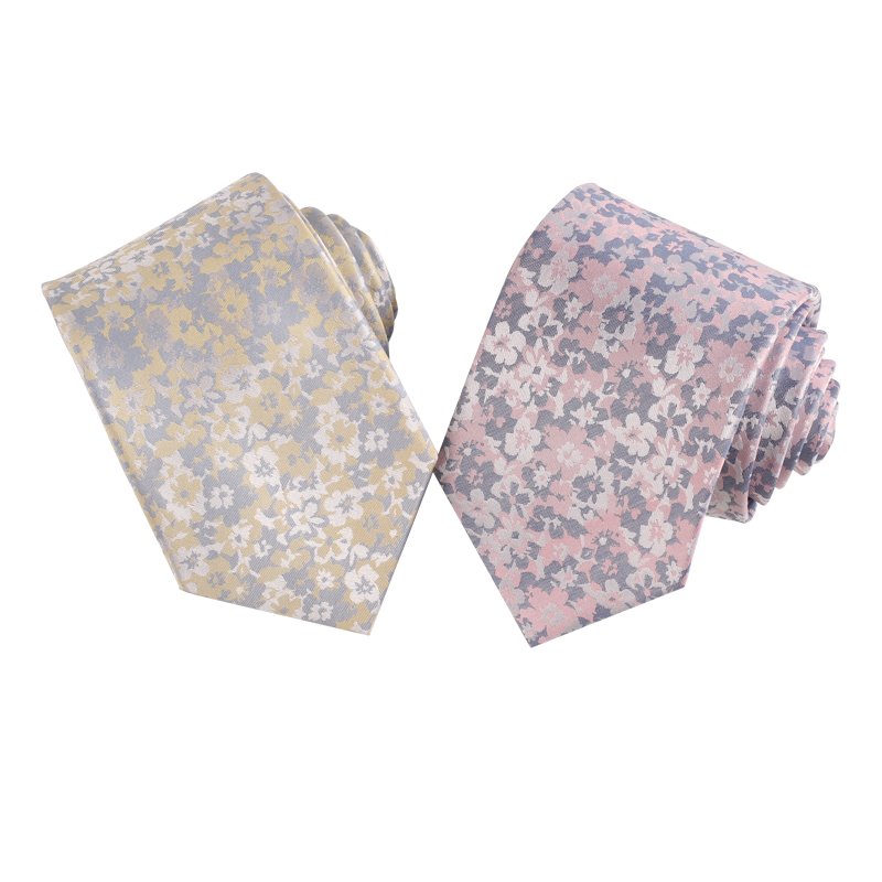 2024 Top Seller Products Custom Logo 100% Silk Ties High Quality Woven Jacquard Flower Pattern Neck Ties For Men