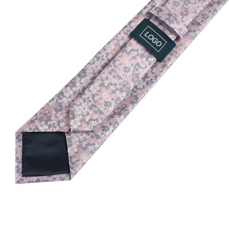 2024 Top Seller Products Custom Logo 100% Silk Ties High Quality Woven Jacquard Flower Pattern Neck Ties For Men