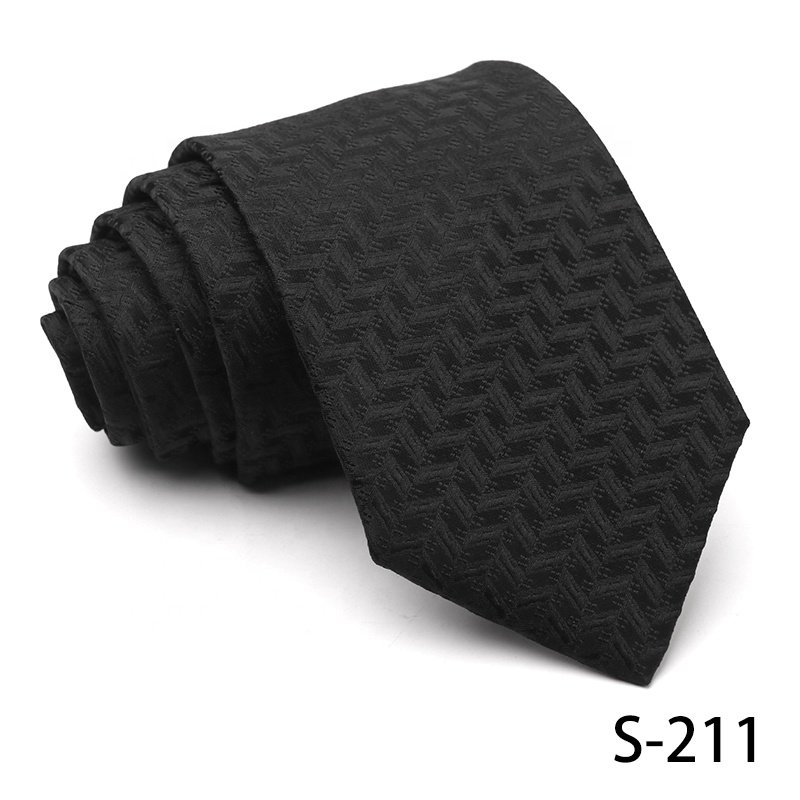 Polyester jacquard tie krawatte for wedding black hot sale cheap fashion design men stripe tie hand made tie