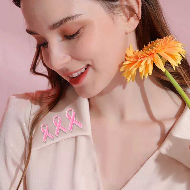 Manufacturer Enamel Breast Cancer Awareness Pink Ribbon Backpack Suit Hat Clothes Tie Scarf Button Pin Badge Brooches Lapel Pin