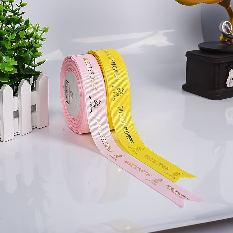 Factory wholesale personalized customized logo printed heart valentine wired edge halloween Flower ribbon