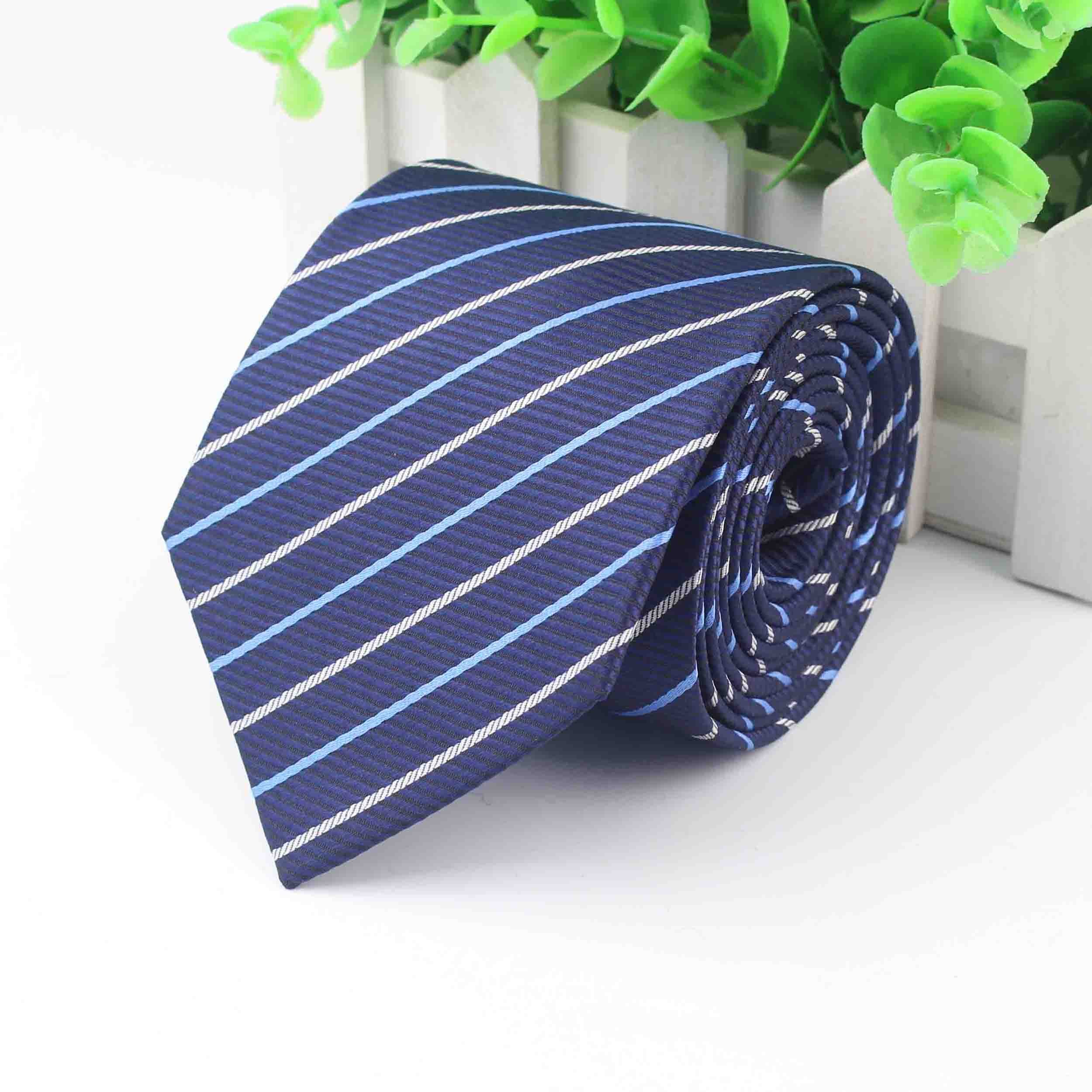 Mens Business Formal Striped Designer 8cm Jacquard Ties Men Design Party Polyester Gravata Slim Arrow Cheap simulation silk tie