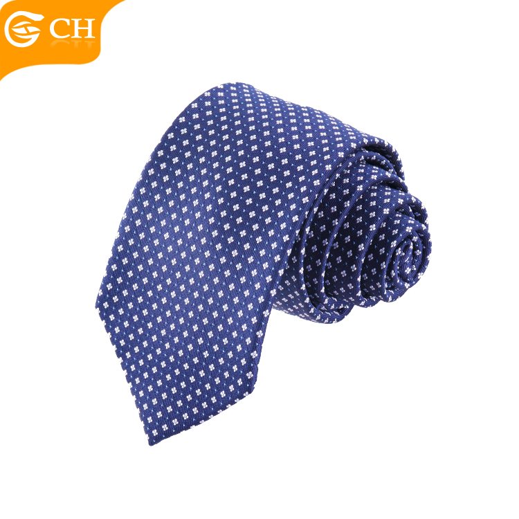 Good Quality Wholesale Polyester Hombre Neckties Blue Woven Western Custom Neckties Suit Navy Logo Tie Tie