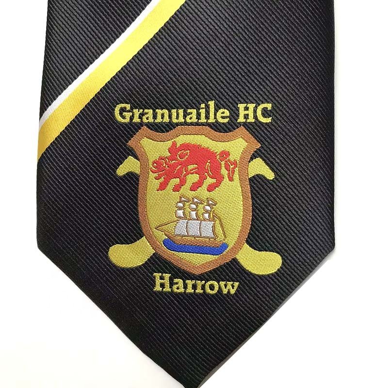 China Custom Logo Polyester Jacquard Cheap Hand Made Necktie Customized School Uniform Ties Factory