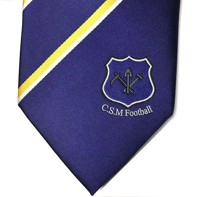 China Custom Logo Polyester Jacquard Cheap Hand Made Necktie Customized School Uniform Ties Factory