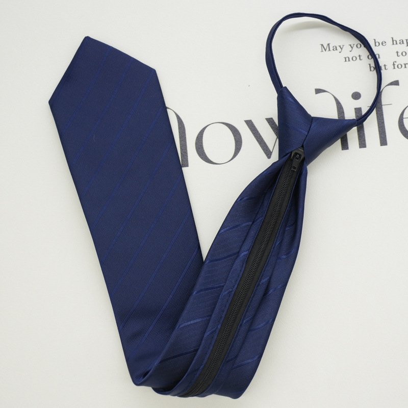 Tie men formal business gentleman 8CM no tie lazy work professional wear black Tibetan gray