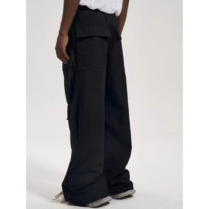 Custom Men Loose Tie Dye Wash Cargo Pant Wide Leg Stack Multiple Pockets Hip Pop Street wear Cargo Pants For Men