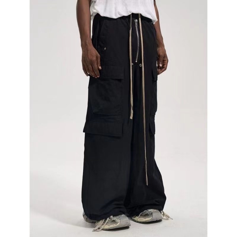 Custom Men Loose Tie Dye Wash Cargo Pant Wide Leg Stack Multiple Pockets Hip Pop Street wear Cargo Pants For Men