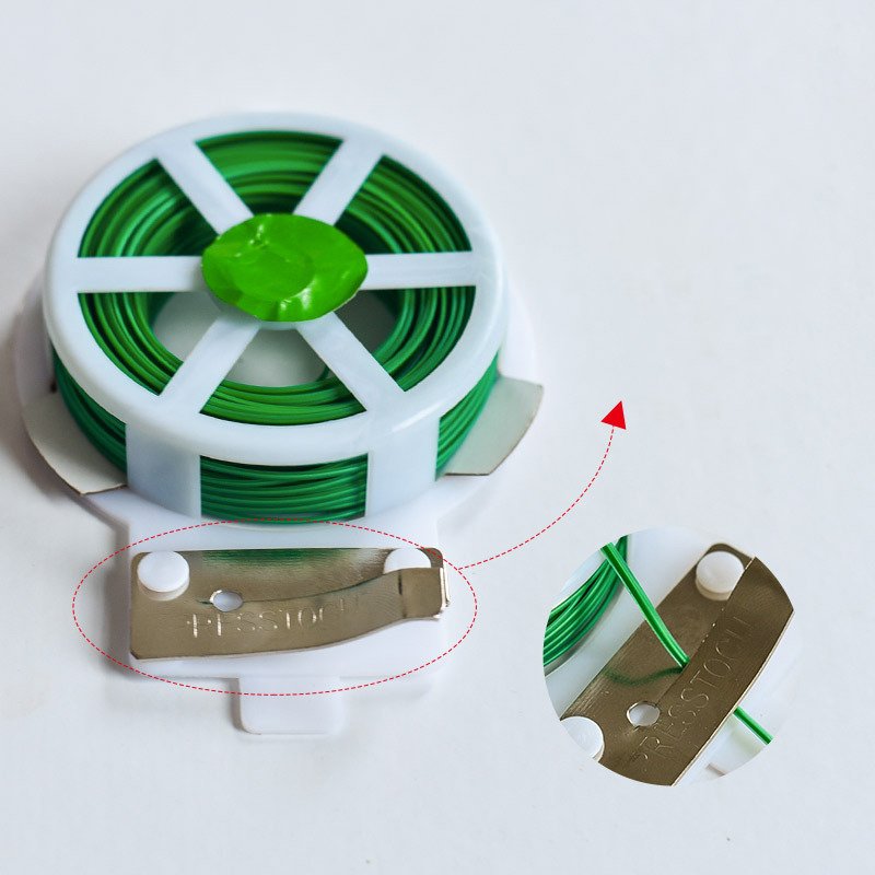WHY253 Garden Twist Tie Reusable Green Coated String Garden Cable Gardening Vegetable Grafting Fixer Climbers