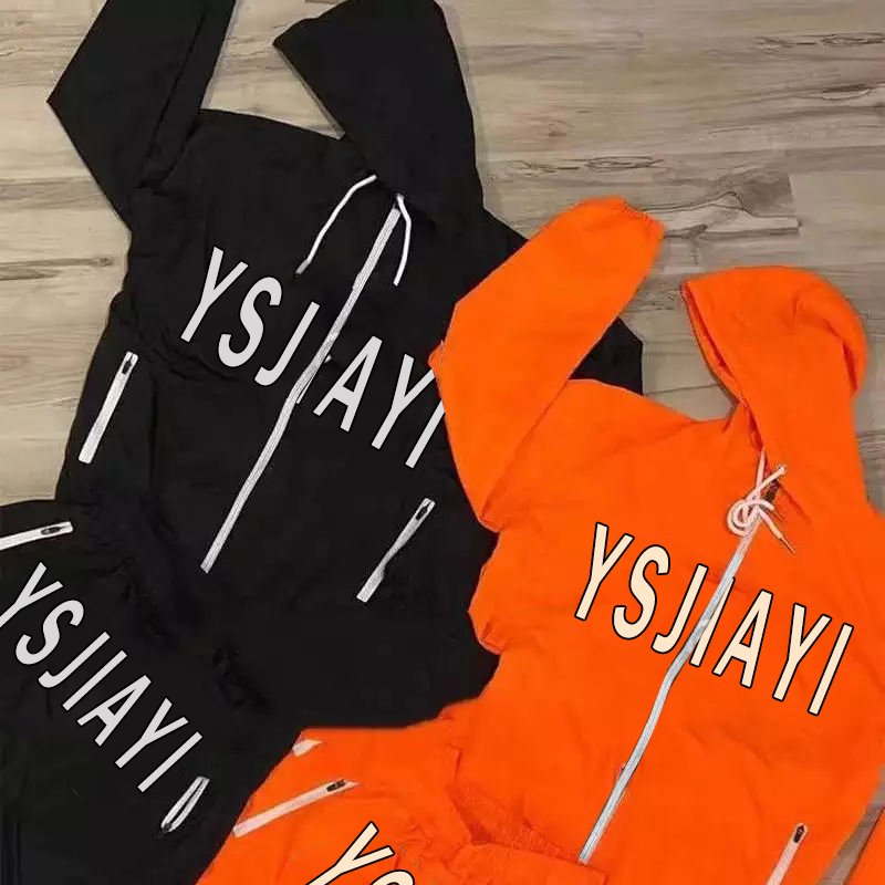 Custom shorts and jacket set sweat suit streetwear mens 3m reflective windbreaker jacket tracksuit set