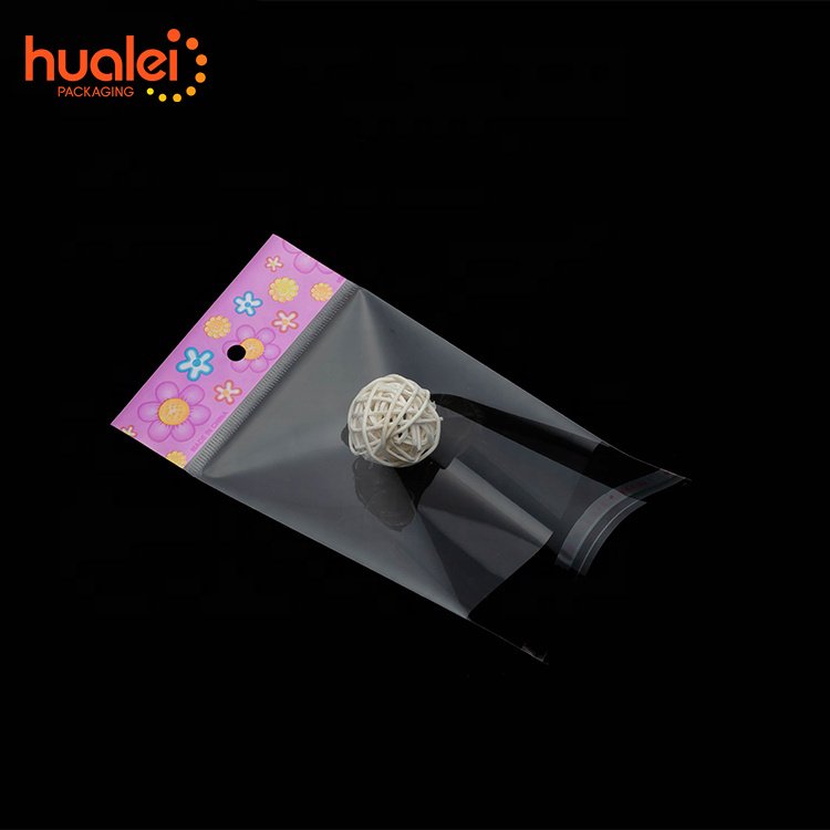 2025 Custom Recycled Eco-Friendly Self Adhesive Seal Fashion Accessories Hair Ties Transparent Opp BOPP Bag With Header