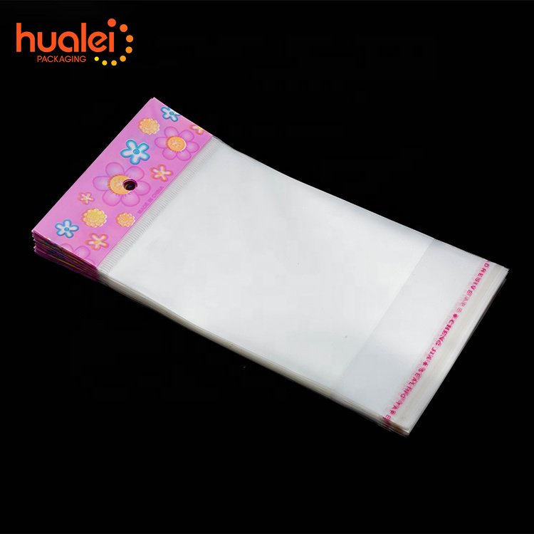 2025 Custom Recycled Eco-Friendly Self Adhesive Seal Fashion Accessories Hair Ties Transparent Opp BOPP Bag With Header