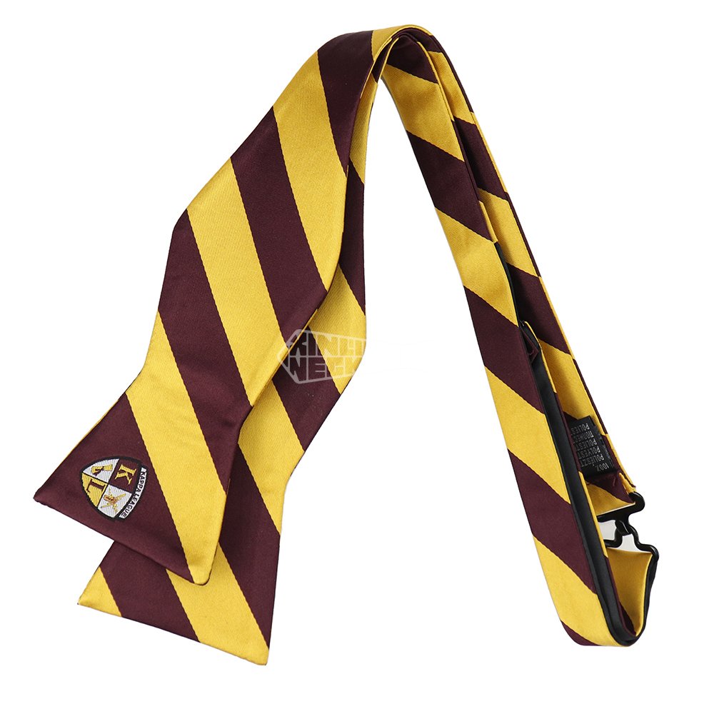 Custom Fraternity Poly Golden Stripe Private Label Selftie Silk Butterfly Bowties Logo Designer Mens Bow Ties