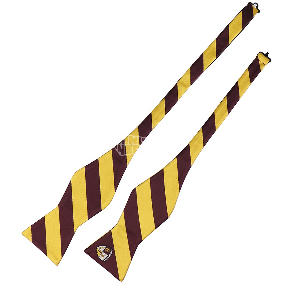 Custom Fraternity Poly Golden Stripe Private Label Selftie Silk Butterfly Bowties Logo Designer Mens Bow Ties