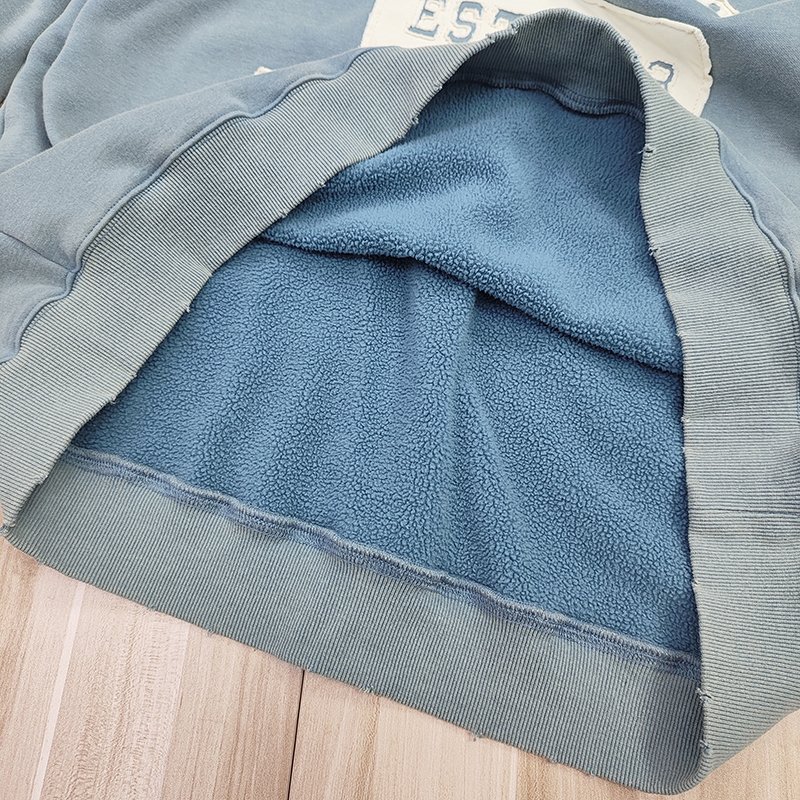 YSJY Streetwear Oversize Pullover Heavy Weight Boxy 500 GSM Cotton Patch Applique Embroidery Crewneck Sweatshirt Men