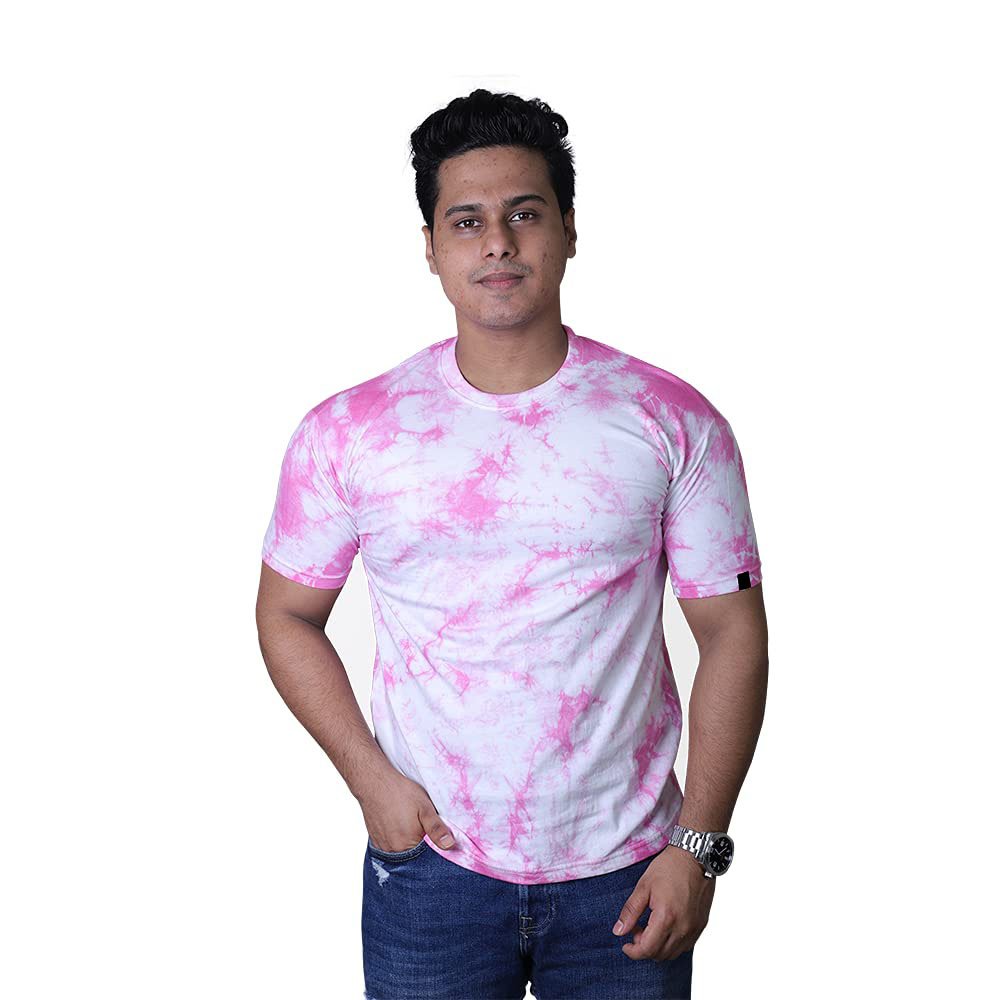 2024 New Wholesale Mens Polyester Cotton Blend T Shirt Tie Dye Distressed Men T Shirt