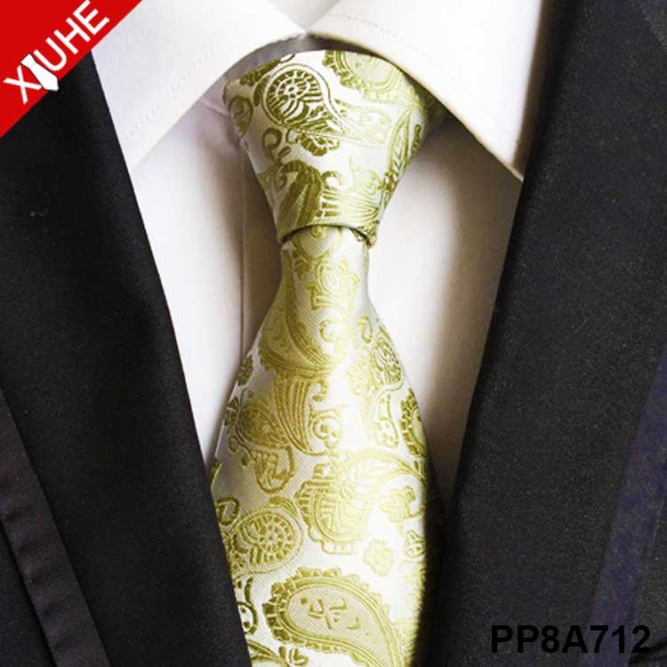 Design Luxury Colorful Tie Unique Jacquard Yarn-dyed Fabric Neckties Paisley Mens Custom Polyester Ties