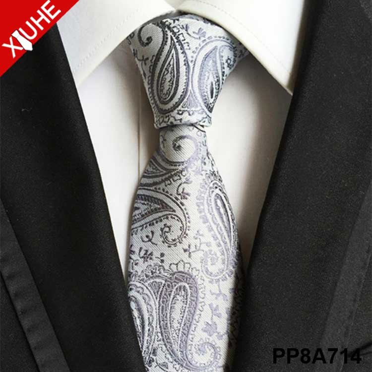 Design Luxury Colorful Tie Unique Jacquard Yarn-dyed Fabric Neckties Paisley Mens Custom Polyester Ties