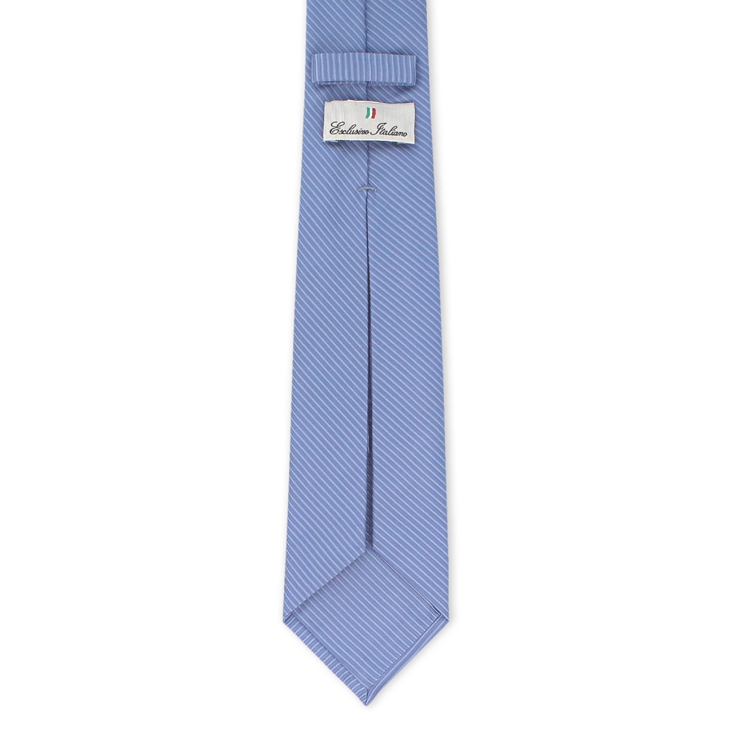 Made in Italy 100% Silk Ties Como Sky Blue - 148 cm Length Jacquard Weaves - Optimal for Formal Affairs