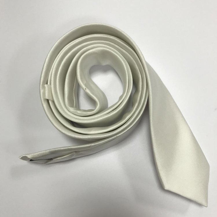 14mm 100%silk charmeuse fabric white silk tie Customizable Man Accessories Ready To Wear For Wedding Party