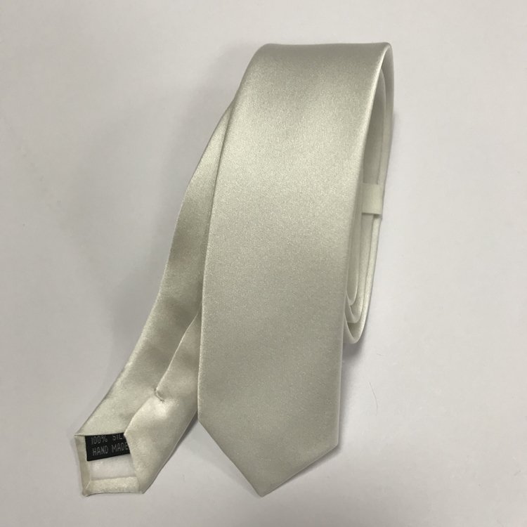 14mm 100%silk charmeuse fabric white silk tie Customizable Man Accessories Ready To Wear For Wedding Party