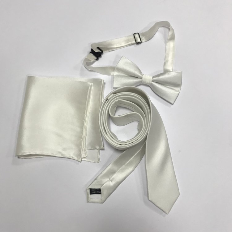 14mm 100%silk charmeuse fabric white silk tie Customizable Man Accessories Ready To Wear For Wedding Party