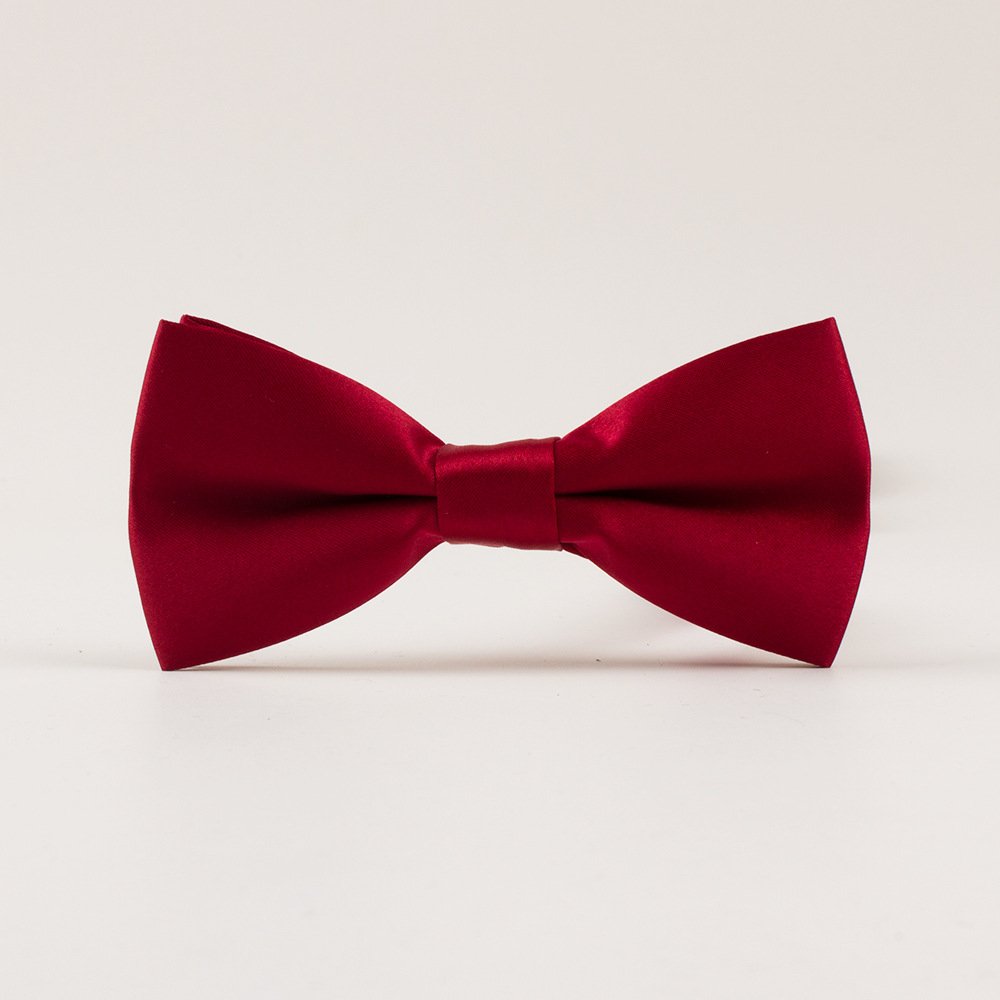Men Wedding Party Plain Satin Classic Bow Ties Formal Tuxedo Solid Color Polyester Adjustable Neck Bowtie